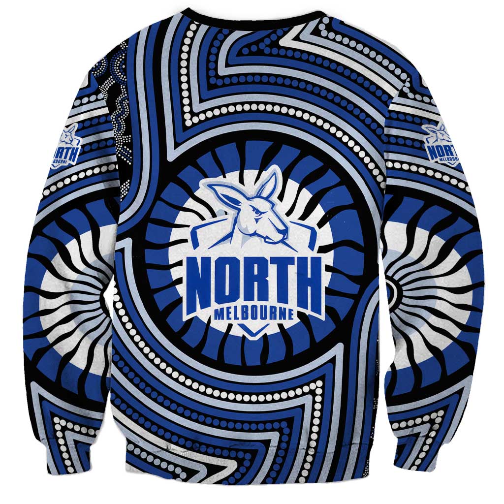 North Melbourne Kangaroos Sweatshirt Indigenous Monochrome Dot Art Mascot Style