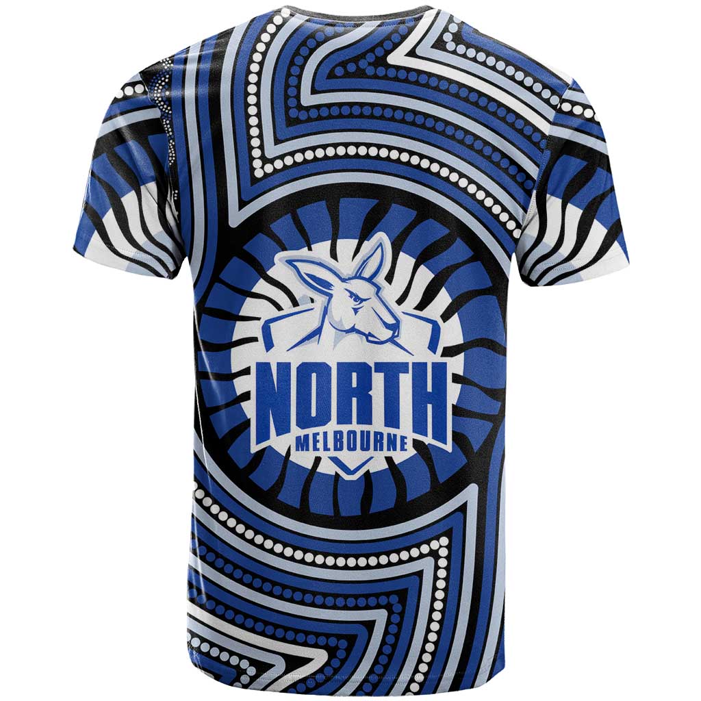 North Melbourne Kangaroos T Shirt Indigenous Monochrome Dot Art Mascot Style