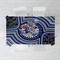 North Melbourne Kangaroos Tablecloth Indigenous Monochrome Dot Art Mascot Style