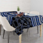 North Melbourne Kangaroos Tablecloth Indigenous Monochrome Dot Art Mascot Style