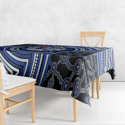 North Melbourne Kangaroos Tablecloth Indigenous Monochrome Dot Art Mascot Style