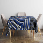 North Melbourne Kangaroos Tablecloth Indigenous Monochrome Dot Art Mascot Style