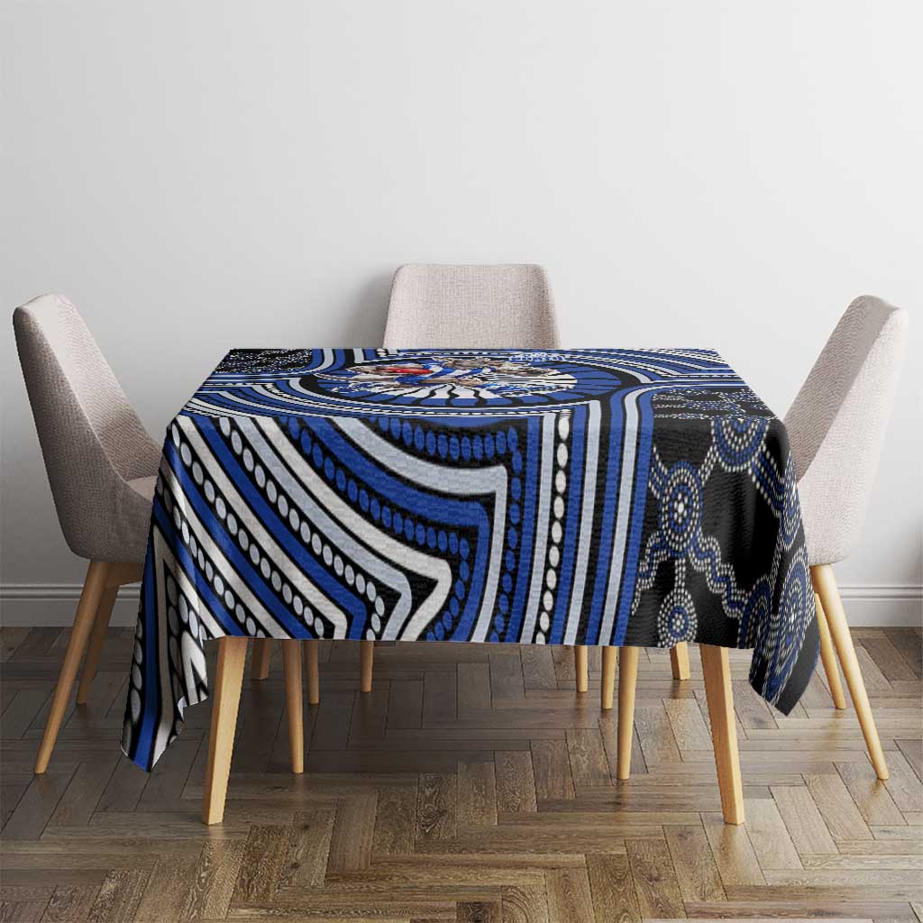 North Melbourne Kangaroos Tablecloth Indigenous Monochrome Dot Art Mascot Style