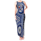 North Melbourne Kangaroos Tank Maxi Dress Indigenous Monochrome Dot Art Mascot Style