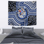 North Melbourne Kangaroos Tapestry Indigenous Monochrome Dot Art Mascot Style