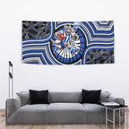 North Melbourne Kangaroos Tapestry Indigenous Monochrome Dot Art Mascot Style