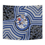 North Melbourne Kangaroos Tapestry Indigenous Monochrome Dot Art Mascot Style