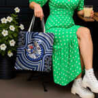 North Melbourne Kangaroos Tote Bag Indigenous Monochrome Dot Art Mascot Style