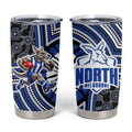 North Melbourne Kangaroos Tumbler Cup Indigenous Monochrome Dot Art Mascot Style