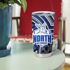 North Melbourne Kangaroos Tumbler Cup Indigenous Monochrome Dot Art Mascot Style