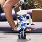 North Melbourne Kangaroos Tumbler With Handle Indigenous Monochrome Dot Art Mascot Style