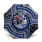 North Melbourne Kangaroos Umbrella Indigenous Monochrome Dot Art Mascot Style
