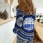 North Melbourne Kangaroos Women Casual Shirt Indigenous Monochrome Dot Art Mascot Style