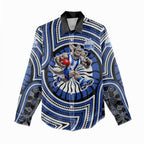 North Melbourne Kangaroos Women Casual Shirt Indigenous Monochrome Dot Art Mascot Style