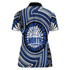 North Melbourne Kangaroos Women Polo Shirt Indigenous Monochrome Dot Art Mascot Style
