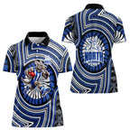 North Melbourne Kangaroos Women Polo Shirt Indigenous Monochrome Dot Art Mascot Style