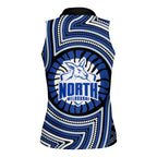 North Melbourne Kangaroos Women Sleeveless Polo Shirt Indigenous Monochrome Dot Art Mascot Style