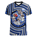 North Melbourne Kangaroos Women V-Neck T-Shirt Indigenous Monochrome Dot Art Mascot Style