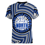 North Melbourne Kangaroos Women V-Neck T-Shirt Indigenous Monochrome Dot Art Mascot Style