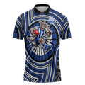 North Melbourne Kangaroos Zipper Polo Shirt Indigenous Monochrome Dot Art Mascot Style