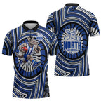 North Melbourne Kangaroos Zipper Polo Shirt Indigenous Monochrome Dot Art Mascot Style