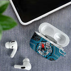 Port Adelaide Football Club AirPods Case Indigenous Monochrome Dot Art Mascot Style