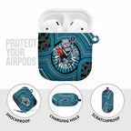 Port Adelaide Football Club AirPods Case Indigenous Monochrome Dot Art Mascot Style