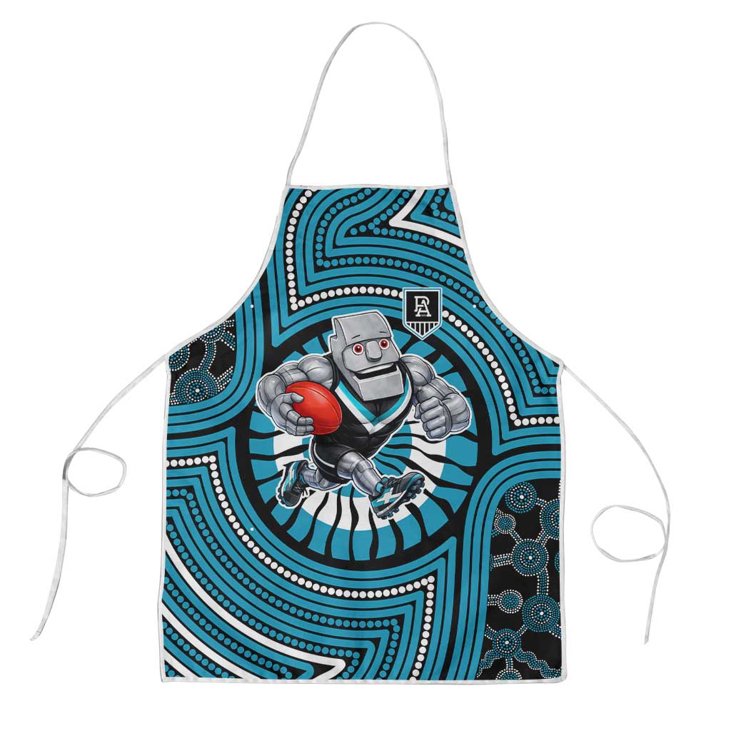 Port Adelaide Football Club Apron Indigenous Monochrome Dot Art Mascot Style