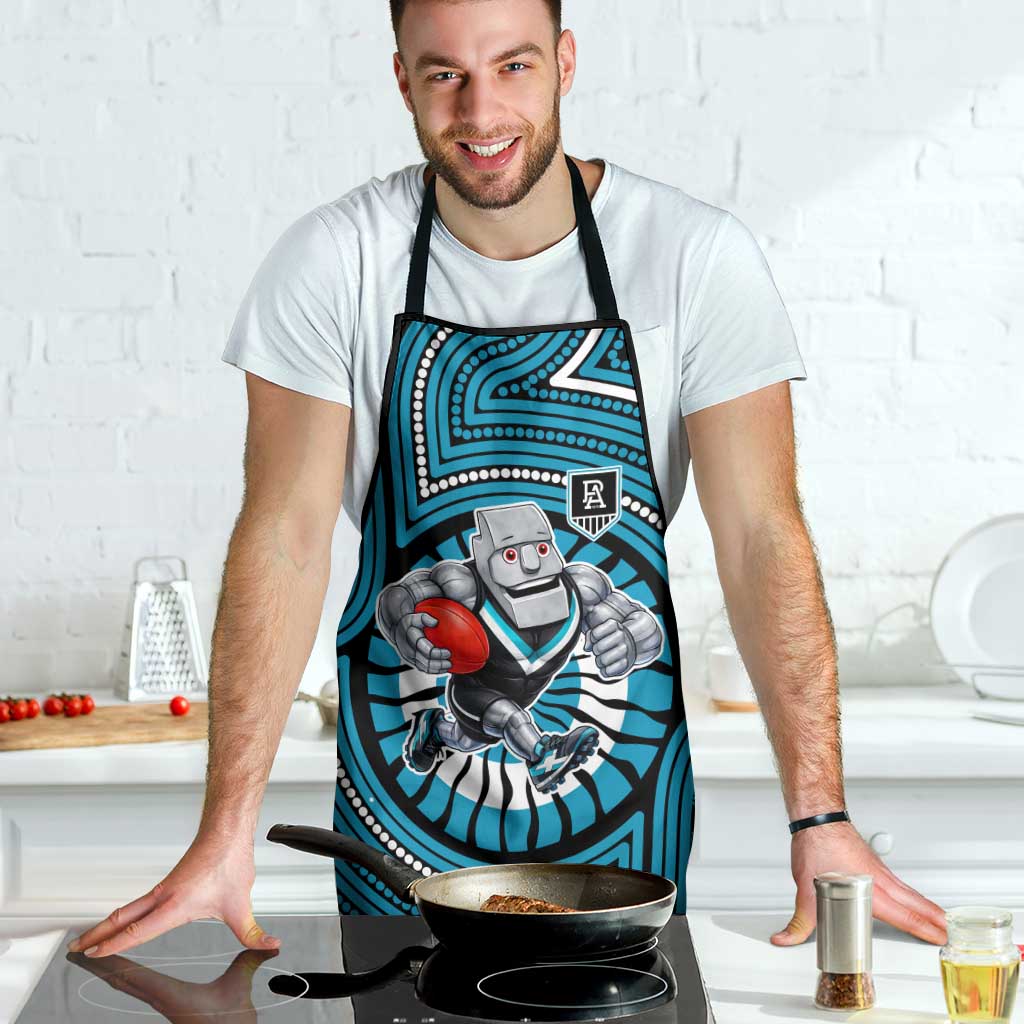 Port Adelaide Football Club Apron Indigenous Monochrome Dot Art Mascot Style