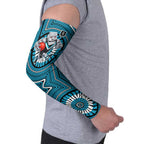 Port Adelaide Football Club Arm Sleeves Indigenous Monochrome Dot Art Mascot Style