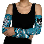 Port Adelaide Football Club Arm Sleeves Indigenous Monochrome Dot Art Mascot Style
