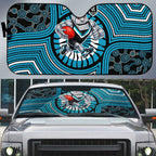 Port Adelaide Football Club Auto Sun Shade Indigenous Monochrome Dot Art Mascot Style