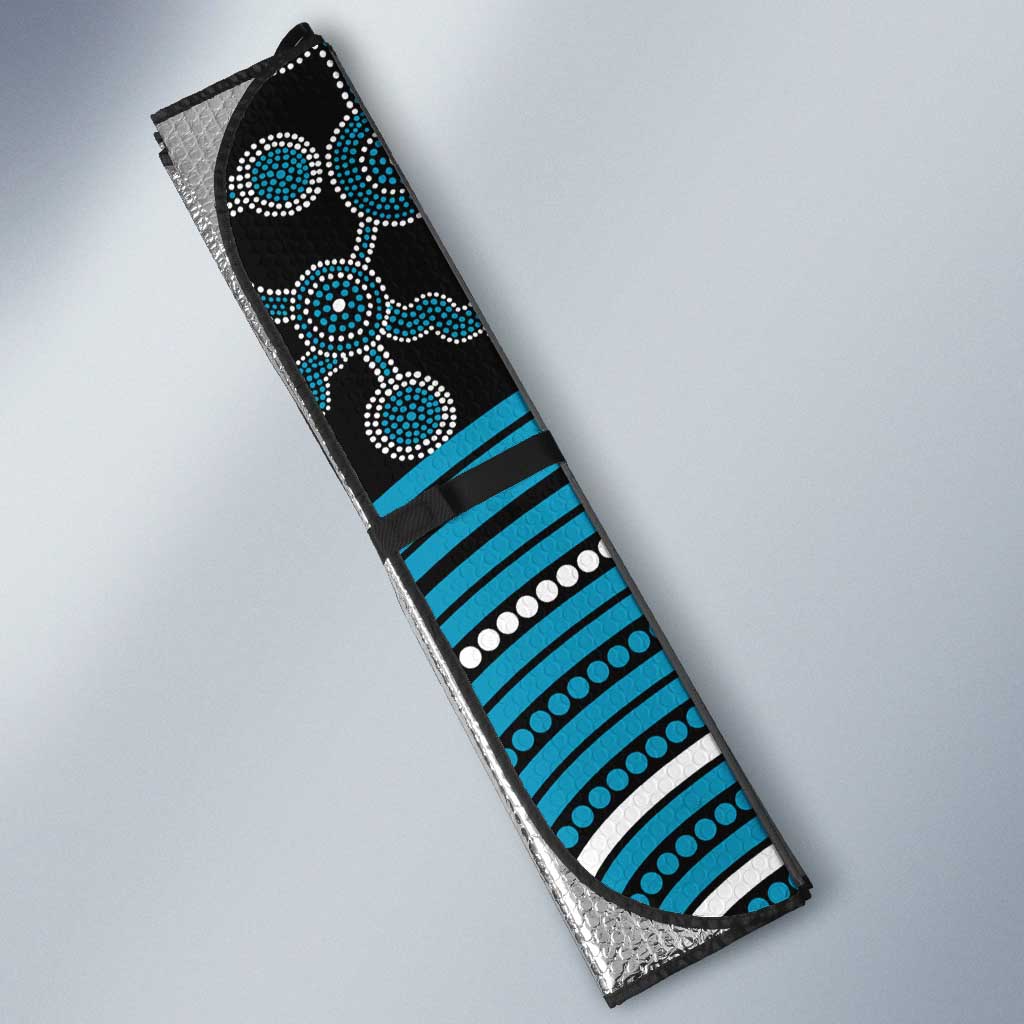 Port Adelaide Football Club Auto Sun Shade Indigenous Monochrome Dot Art Mascot Style