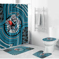 Port Adelaide Football Club Bathroom Set Indigenous Monochrome Dot Art Mascot Style