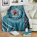 Port Adelaide Football Club Blanket Indigenous Monochrome Dot Art Mascot Style
