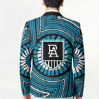 Port Adelaide Football Club Blazer Indigenous Monochrome Dot Art Mascot Style