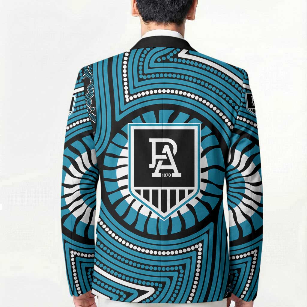 Port Adelaide Football Club Blazer Indigenous Monochrome Dot Art Mascot Style