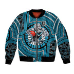 Port Adelaide Football Club Bomber Jacket Indigenous Monochrome Dot Art Mascot Style