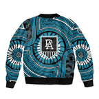 Port Adelaide Football Club Bomber Jacket Indigenous Monochrome Dot Art Mascot Style
