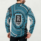Port Adelaide Football Club Button Sweatshirt Indigenous Monochrome Dot Art Mascot Style