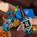 Port Adelaide Football Club 4 in 1 Can Cooler Tumbler Indigenous Monochrome Dot Art Mascot Style