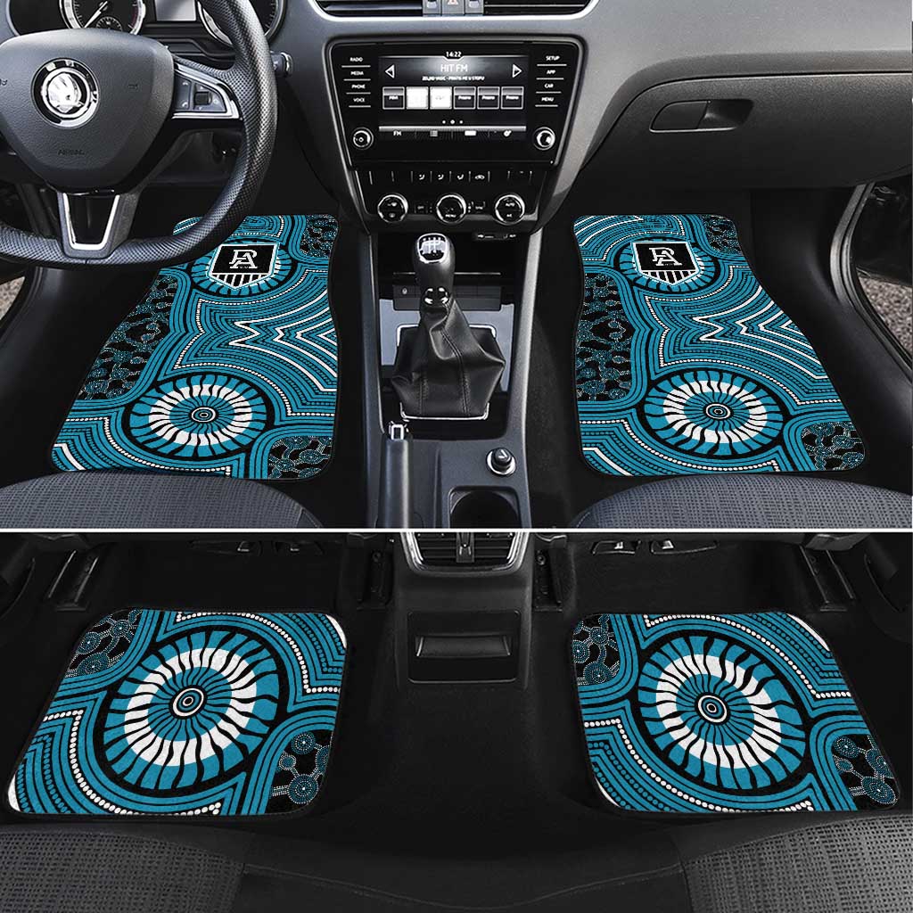 Port Adelaide Football Club Car Mats Indigenous Monochrome Dot Art Mascot Style