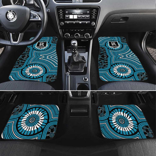 Port Adelaide Football Club Car Mats Indigenous Monochrome Dot Art Mascot Style