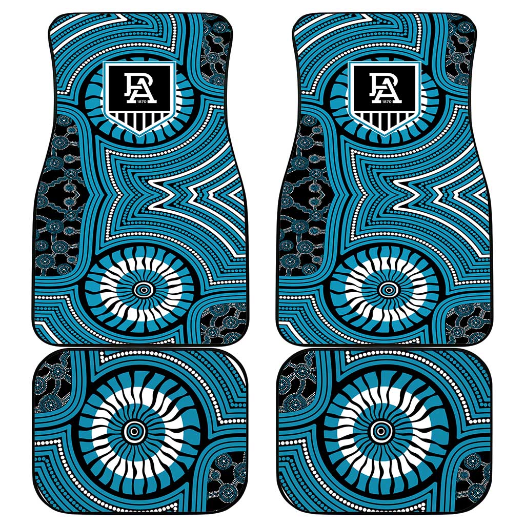 Port Adelaide Football Club Car Mats Indigenous Monochrome Dot Art Mascot Style