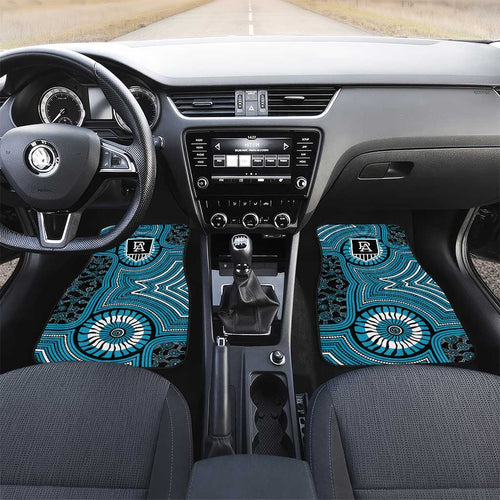 Port Adelaide Football Club Car Mats Indigenous Monochrome Dot Art Mascot Style