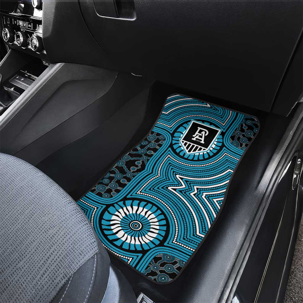 Port Adelaide Football Club Car Mats Indigenous Monochrome Dot Art Mascot Style