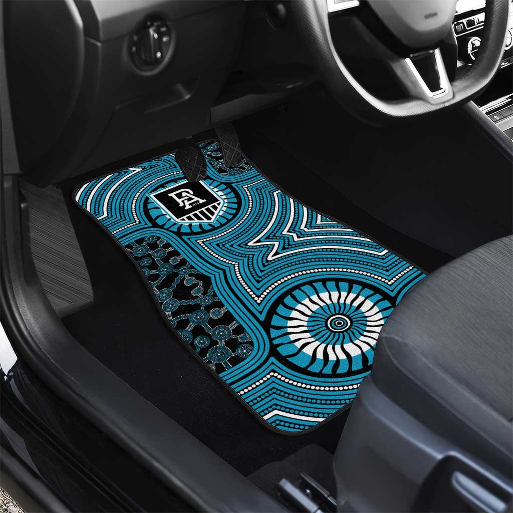 Port Adelaide Football Club Car Mats Indigenous Monochrome Dot Art Mascot Style