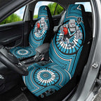 Port Adelaide Football Club Car Seat Cover Indigenous Monochrome Dot Art Mascot Style