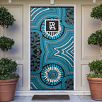 Port Adelaide Football Club Door Cover Indigenous Monochrome Dot Art Mascot Style