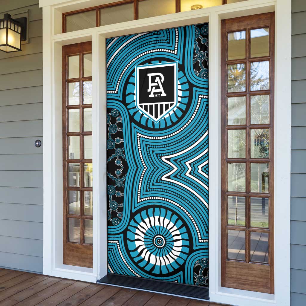 Port Adelaide Football Club Door Cover Indigenous Monochrome Dot Art Mascot Style